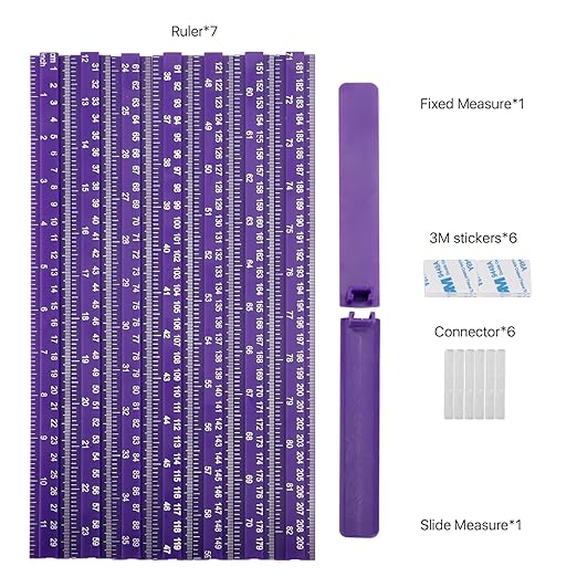Height Measurement Rod for Wall - 3D Removable Growth Stick, Wall Mounted Splicing Ruler for Children, Adults, Kids, Baby Nursery - 79 Inch (Purple)