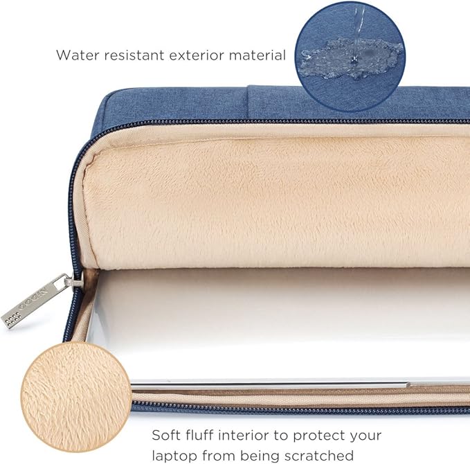 NIDOO 15.6 Inch Laptop Sleeve Case Water-Resistant Portable Notebook Carrying Bag for 15.6" IdeaPad 3i / Legion 5 Gen 6 / ThinkPad T15g P15s E15 L15 Gen 2/16" Legion Slim 5 Gen 9 / Samsung HP, Blue