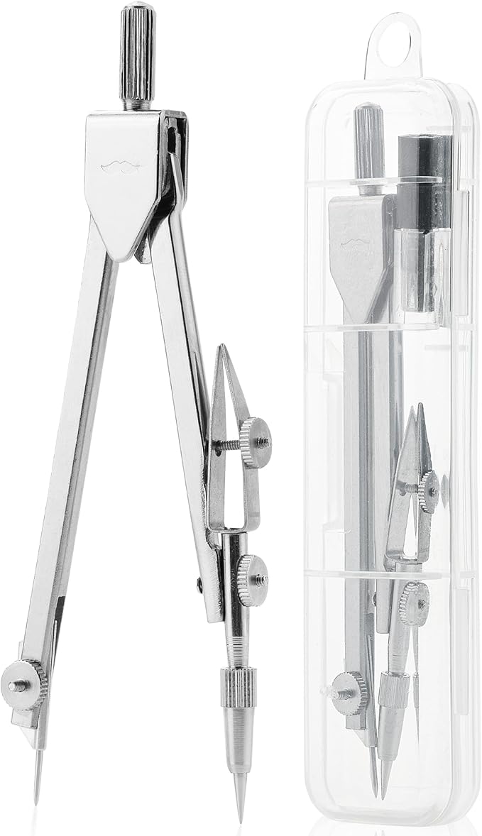 Mr. Pen- Compass for Geometry, Silver with Extra Leads, Metal Compass Drawing Compass, Geometry Compass, Math Compass, Compass Drawing, Drafting Compass, Drafting Tools