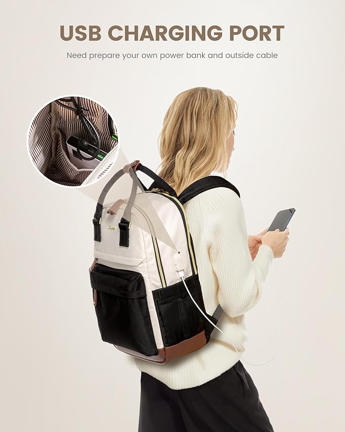 LOVEVOOK Travel Laptop Backpack Women, 17.3 Inch Anti-theft Laptop Bag with USB Port, Fashion Waterproof Computer Backpacks Teacher Nurse Backpack Purse for College School Work