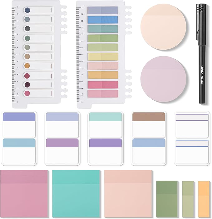 Mr. Pen- Transparent Sticky Notes Set, 1000 Sheets, Transparent Sticky Notes Tabs with Marker Pen for Bible Study, Office, School, Planning, Journaling & Organization
