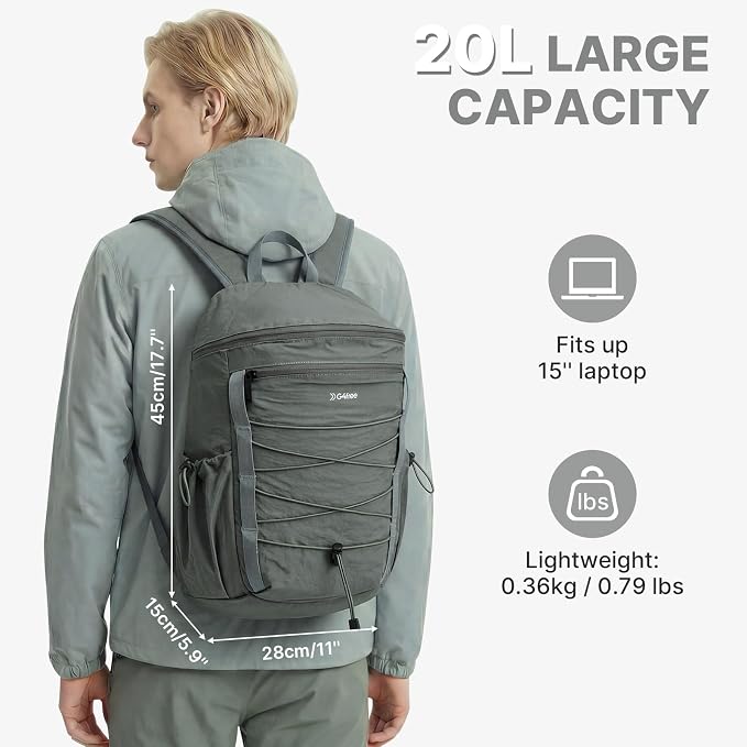 G4Free 20L Hiking Travel Backpack for Women Men | Lightweight Backpacks with Luggage Trolley Strap, Daypack for Outdoor Daily Camping