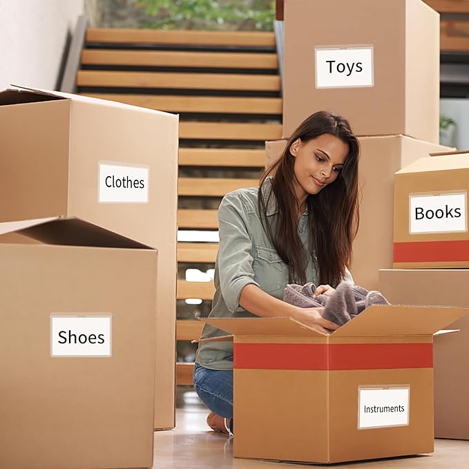 44 Pack Storage Bins Labels, 4x6 Photo Sleeves, Clear Index Card Holder, Plastic Adhesive Pockets for Tote Cards Organizing Bins Box Drawer