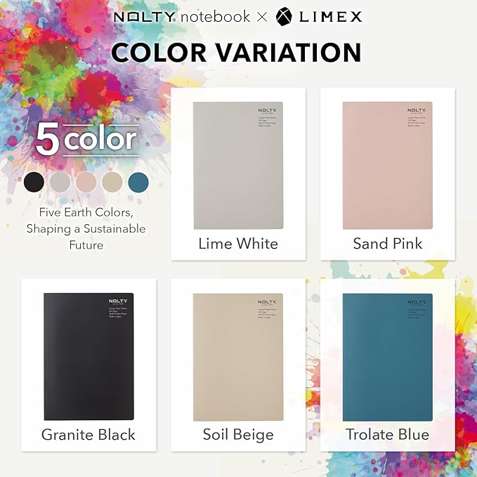 NOLTY NOTE × LIMEX, A5 Log Type Notebook, 3.5mm Grid, 176 Sheets, Soil Beige, NTL1214
