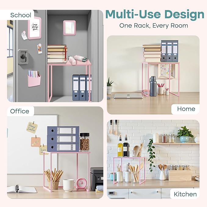 Locker Organizer Accessories Kit for Girls, 8 Pcs Pink Locker Decorations for Middle School, Back to School Preppy Essentials Set