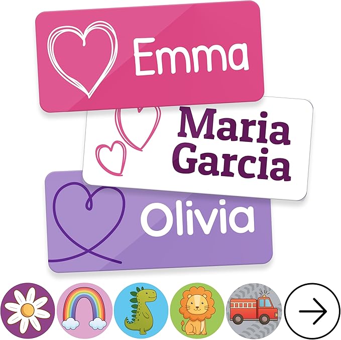 TagBuddy® Personalized Daycare Name Labels for Kids [210pcs] - Waterproof Name Stickers for School, Baby Bottles & Clothing - Custom Name Stickers - Washable Stick On Labels (1.2”x0.5”)
