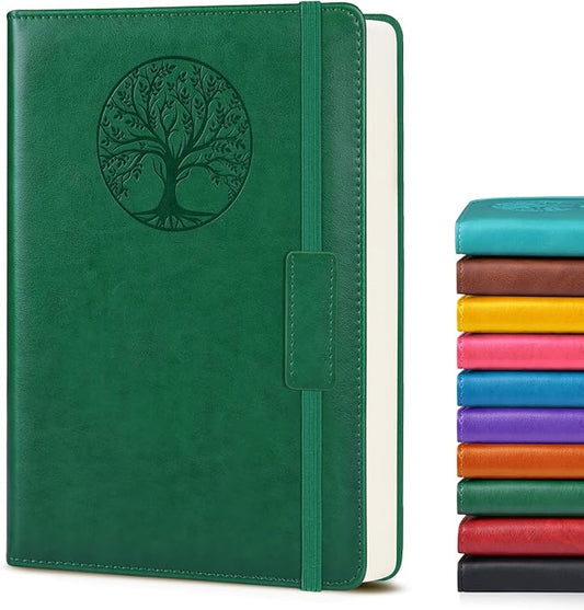 Lined Journal Notebook for Women Men,256 Thick Pages,A5 Hardcover Vintage Leather Journal for Writing,Travel,Business,Work, School,College Ruled Notebooks for Note Taking,Daily Diary 5.7"×8.3"