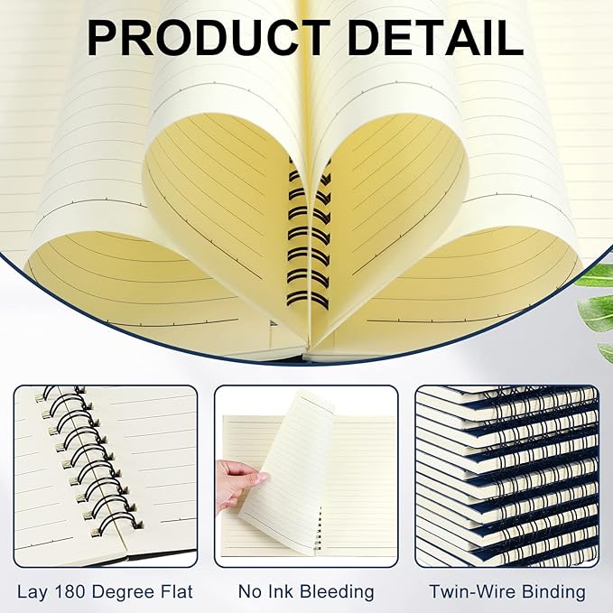 Yahenda 54 Pcs Spiral Notebooks, 1 Subject, Wide Ruled, Deep Blue