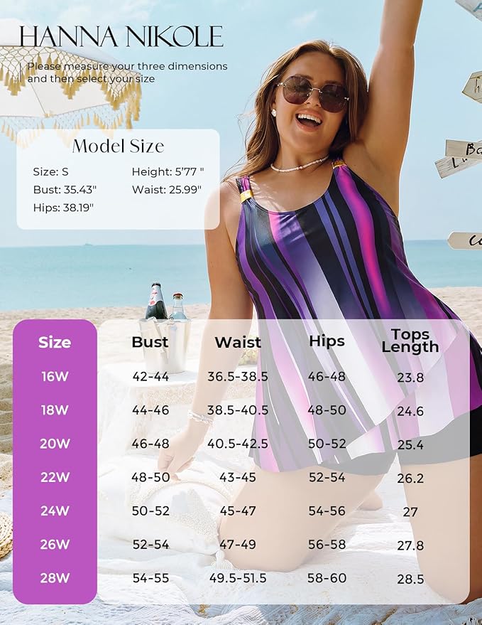 Hanna Nikole Womens Tankini Swimsuits 2 Piece Bathing Suit Flowy Ruffle Tankini Tops with Swim Shorts