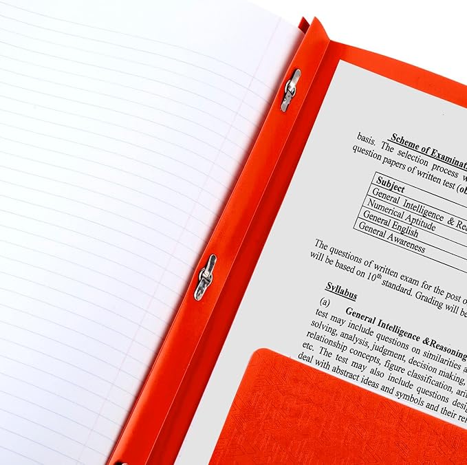 Five Star 2 Pocket Folder, Stay-Put Folder, Plastic Colored Folders with Pockets & Prong Fasteners for 3-Ring Binders, 8-1/2” x 11", Fire Red (72109) (Pack of 3)