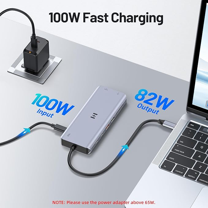 USB C Docking Station 4 Monitors,13 in 1 Laptop Docking Station 3 Monitors with Dual HDMI,8K DP,VGA,10Gbps USB A/C Data Transfer, PD Charging,USB C Hub Multiport Adapter for Windows/macOS Laptop
