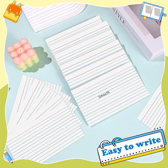 White Index Cards 4x6 Inch Flash Cards Heavyweight Lined Flashcards Note Cards for Studying School College Supplies, 162 Count