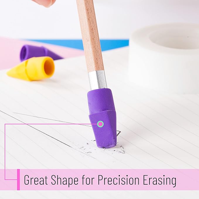 Mr. Pen- Pencil Top Erasers Bulk, 150 Pack, Vibrant Colors