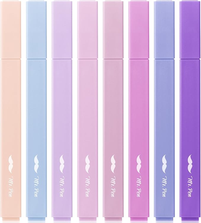 Mr. Pen- Aesthetic Highlighters No Bleed, 10 Pack, Assorted Colors | Chisel Tip, Cute Highlighters Assorted Colors for Journaling, Highlighting, Underlining, Fast Dry, Back to School Supplies