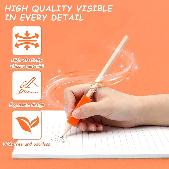 12PCS Triangle Grips for Pencils, 1.77in Multicolour Pen Grips Comfort Ergonomic Writing Aid for Student Adult Handwriting Drawing Stylus