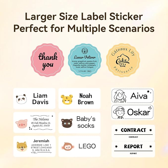 NIIMBOT 3 Rolls Name Tag Stickers for B1 B21 B3S B21Pro Label Maker, Personalized Name Labels for School/Office/Home Storage