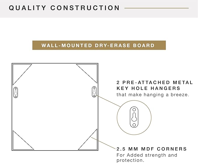 MCS Dry Erase Calander 24x24 Black Framed Monthly Calendar for The Wall, Stay Organized with Family Planner for Appointments, Sports, Events & More