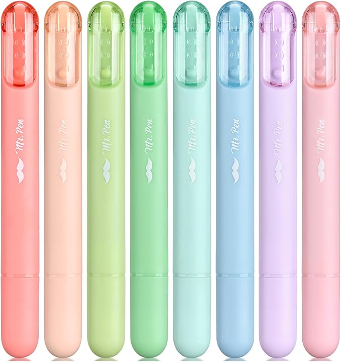 Mr. Pen- Aesthetic Highlighters, 8 Pack, Pastel Colors, Cute Highlighters Assorted Colors for Journaling, Highlighting, Underlining, Fast Dry, Back to School Supplies