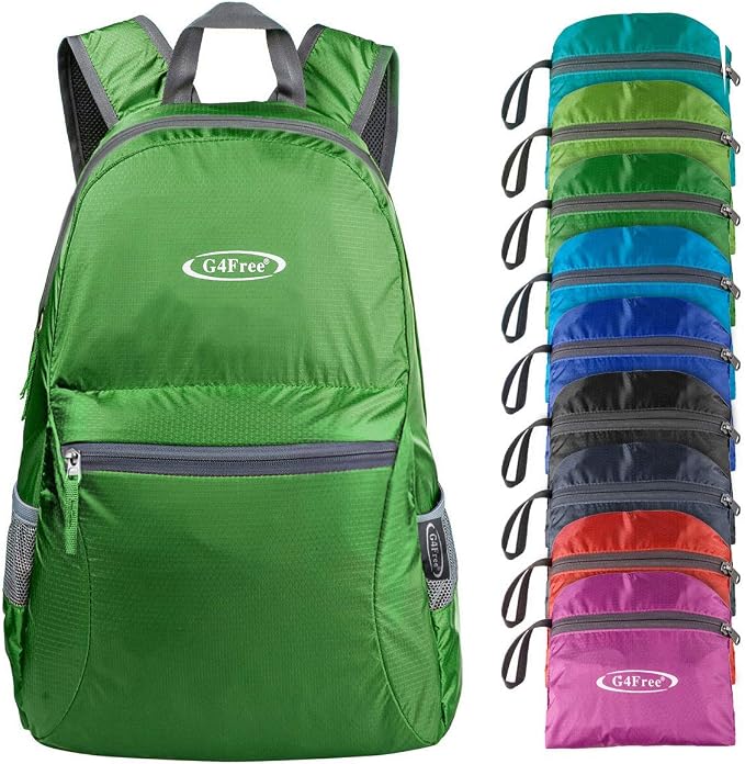 G4Free 20L Small Packable Travel Hiking Backpack for Men Women | Lightweight Foldable Waterproof Daypack for Outdoor, Green