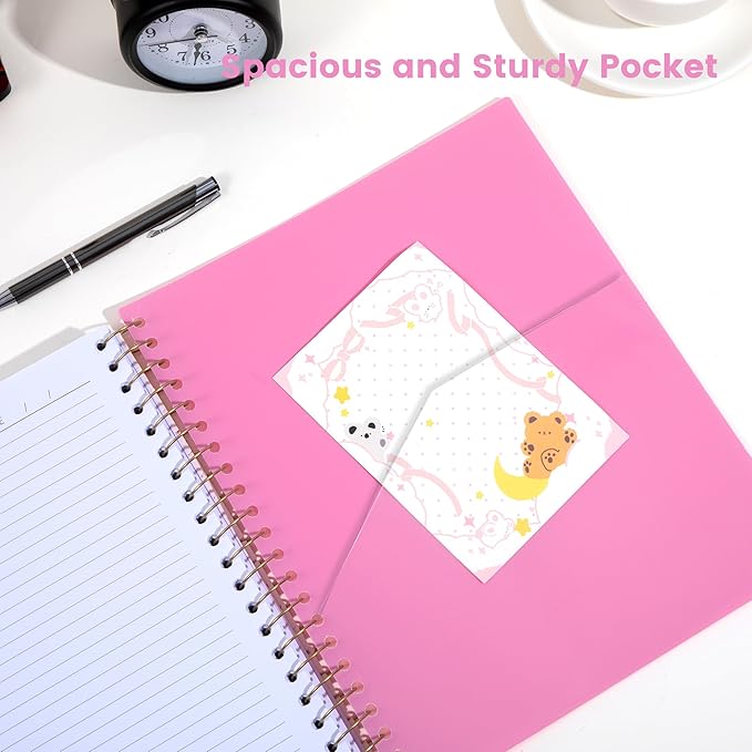 CAGIE Spiral Notebooks for School Work with Removable Dividers Tabs, 8.5” x 11” 5 Subject Notebook College Ruled, Large Lined Journaling Notebook for Women Men Writing, Pink