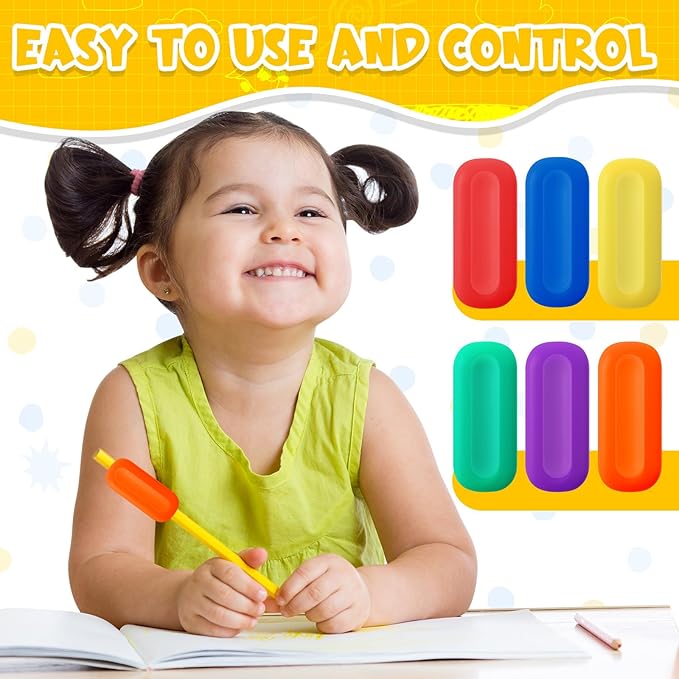 6-Pack Pencil Weights for Kids, Adults & Special Needs, 1 Oz Silicone Handwriting Aid – Improves Penmanship for Autism, Adhd, Tremors, Dyspraxia & Fine Motor Skill