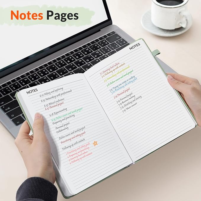 SUNEE 2026-2027 Weekly & Monthly Hardcover Planner 5.5" x 8.3" - 12 Month (July 2026 - June 2027), Small Academic Year Calendar Planner, Pocket, Notes, 100 GSM Paper, Sage Green