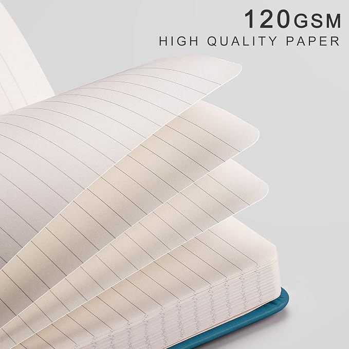 EMSHOI Lined Journal Notebook, 256 Numbered Pages, A5 Size (5.7'' x 8.3'')