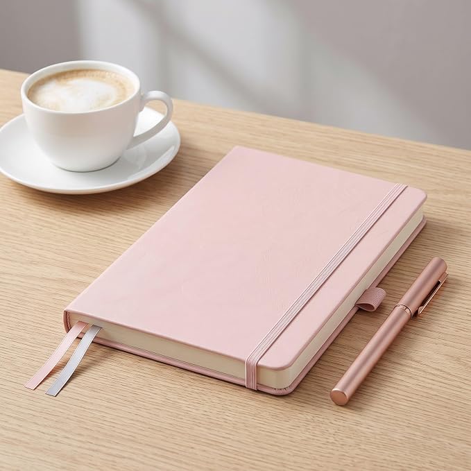 AHGXG Lined Journal Notebook, 160 Numbered Pages, A5 Size (5.7'' x 8.3'')