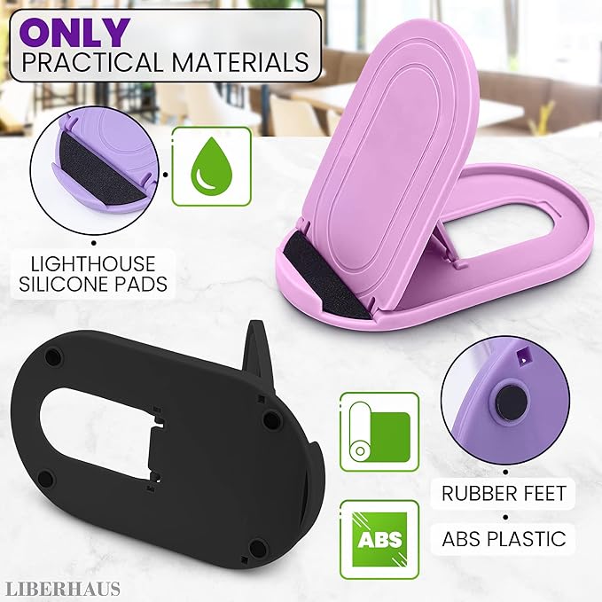 12 Pcs Cell Phone Stand for Desk – Stable Cell Phone Holder Bulk Pack, Adjustable Design with Silicone Pads, Fits 4–7.9" Devices – Cellphone Stand for Desk with Anti-Slip Base & Secure Positioning