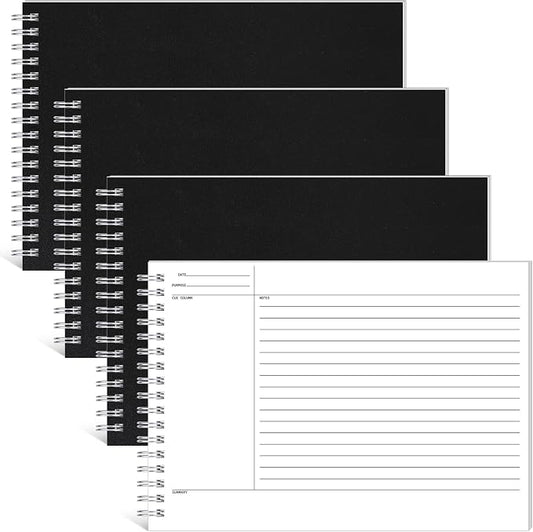 Glenmal 320 Sheets 4 Pack Note Taking Notebook 6 x 8.5 Inches Single Sided Printed Spiral Steno Pads Coil Writing Note Pads Ruled Writing Tablets for School Office Business, 80 Sheets/Pack