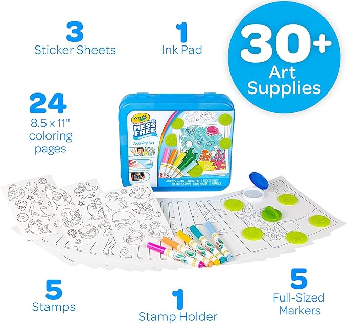 Crayola Color Wonder Mess Free Coloring Activity Set (30+ Pcs), Essential Easter Basket Stuffers for Kids, Travel Art Kit, Gift for Toddlers, Ages 3+ (Pack of 4)