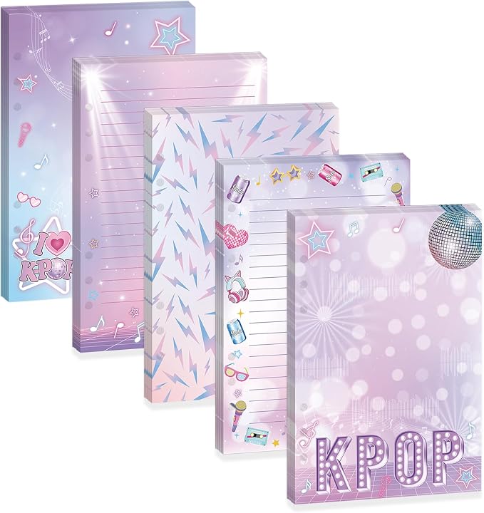 100 Sheets Kpop A5 Planner Inserts - 120GSM Thick Pink Purple Music Refill Paper for A5 6-Ring Binder, 6 Hole Loose Leaf Sheets for K-Pop Fans Journal Diary Notebook Budget Creative Planning