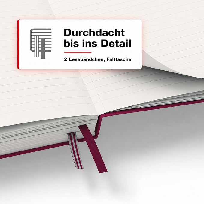 LEUCHTTURM1917 - Notebook Hardcover Medium A5-251 Numbered Pages for Writing and Journaling (Port Red, Ruled)