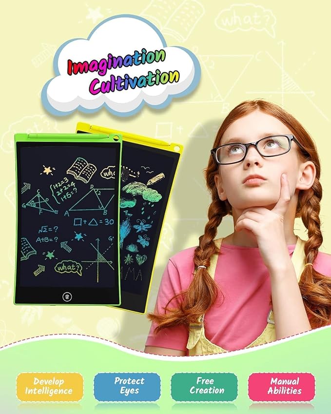 TECJOE 2 Pack LCD Writing Tablet, 8.5 Inch Colorful Doodle Board Drawing Tablet for Kids, Kids Travel Games Activity Learning Toys Birthday Gifts for 3 4 5 6 Year Old Boys and Girls Toddlers