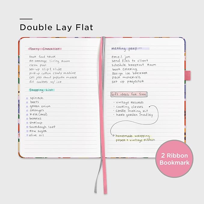 &And Per Se Lined Hardcover Notebook – A5 5.7"x8" College Ruled, 160 Pages, 100gsm Thick Paper – Aesthetic Journal for Women, Gift-Ready Planner, Everyday Writing Notebook (Elegant Florals)