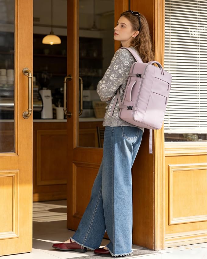 Capolo Travel Backpack for Women Men Waterproof Laptop Backpack Airlines Approved Personal Item Backpack Bag Computer Bookbag for Business, Work, Traveling Fits 15.6 Inch Laptop(Dark Purple)