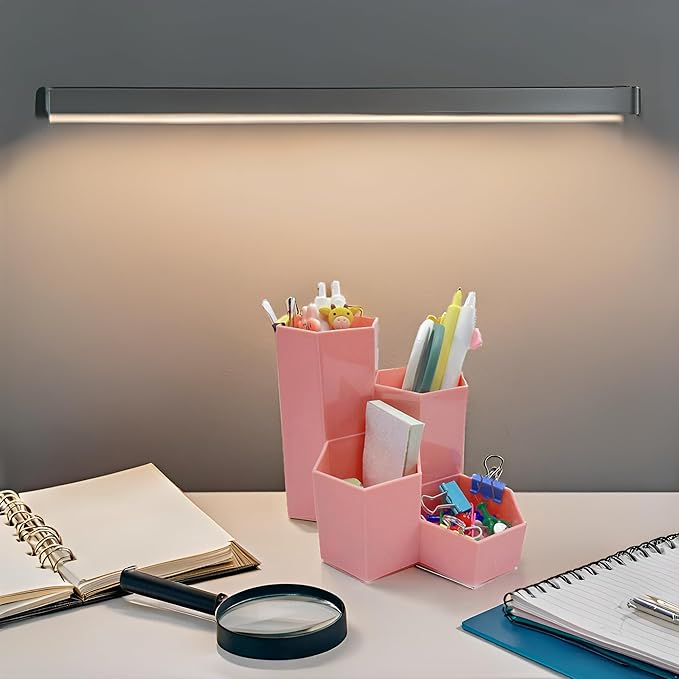 Pencil Organizer Pen Holder for Desk Pens Cup Small Desk Organizer Cute Pen Holder for Office,School and Home (Pink, L-Shape)
