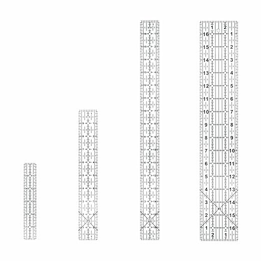 Sewing Rulers Quilting Ruler,Acrylic Quilting Templates,Sewing Tools Accessories Supplies for Patchwork Precision Fabric Cutting 4pcs(1x6,3x17,1.5x17,1.5x10inch)
