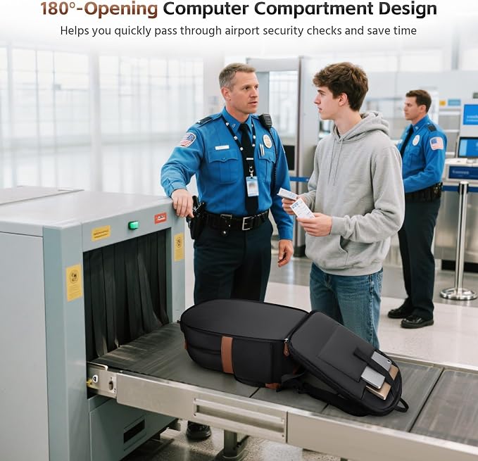 RealCool 15.6-17.3" Laptop Backpack, 31L Water Resistant Travel Bag | Independent frame opening, lightweight ,multi-compartments, ergonomic padded straps, luggage belt, for School,Business Trip