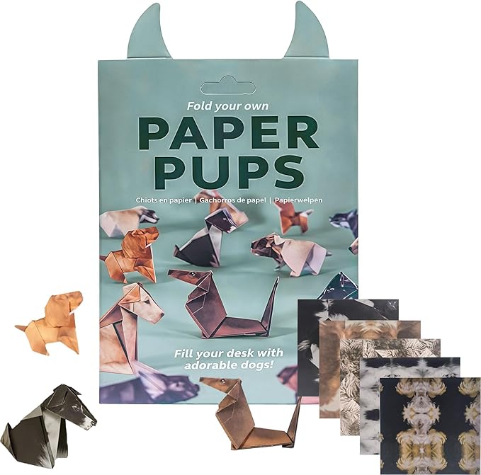 Origami Paper Craft Kit, Origami Dogs Paper Crafts for Adults & Kids - DIY Paper Origami Kit Desk Decoration Gift for Dog Lovers | 50 Sheets