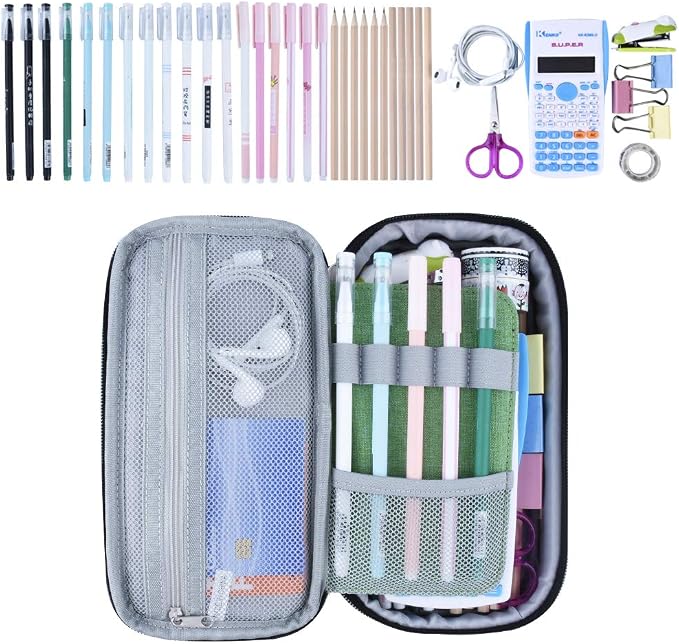 Chelory Big Capacity Pencil Case Large Pencil Bag Pouch Pen Case Pencil Marker Holder Stationery Storage Makeup Bag for Office Supplies Adults