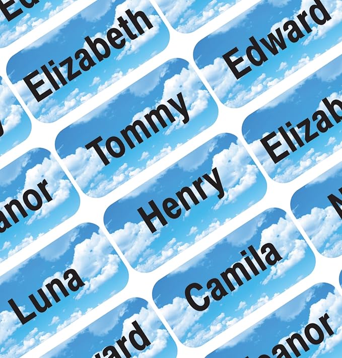 Personalized Name Labels for Kids – 60 Waterproof Peel-and-Stick Labels for Clothes, Lunch Boxes, Water Bottles, Laundry Bags – Durable, Dishwasher & Microwave Safe, Perfect for Camp, Daycare, School