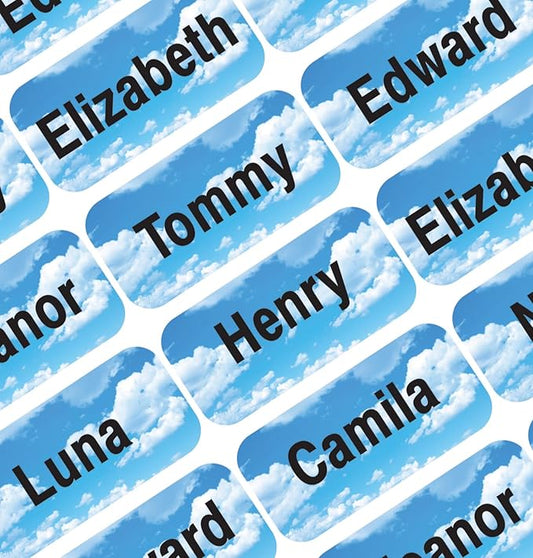 Personalized Name Labels for Kids – 60 Waterproof Peel-and-Stick Labels for Clothes, Lunch Boxes, Water Bottles, Laundry Bags – Durable, Dishwasher & Microwave Safe, Perfect for Camp, Daycare, School