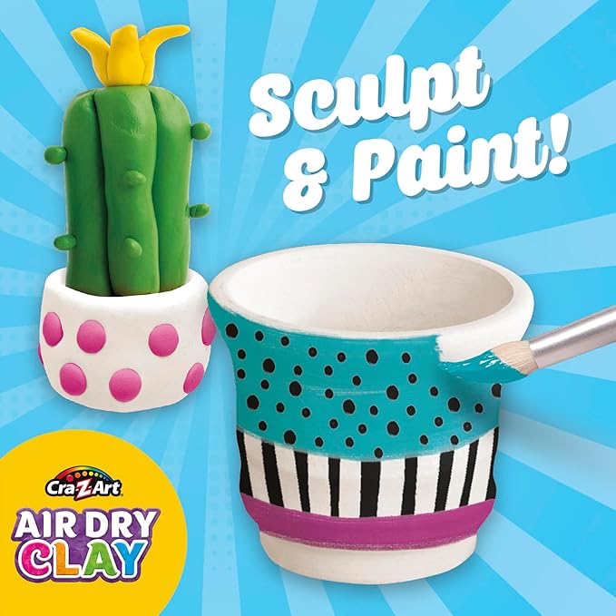 Cra-Z-Art Air Dry Clay - 5lb Bucket Natural White Modeling Clay, Perfect for Sculpting, School Projects, Bulk Class Supplies for Teachers, Day Cares, Camps, Essential for School