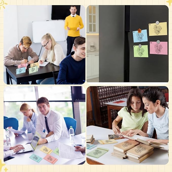 Yahenda 400 Pcs Spiral Index Cards 4x6 Inches Flash Cards with Rings Grid-lined Notecards Index Note Books with Waterproof Cover for Studying Back to School Office Supplies Taking to Do List(Colored)