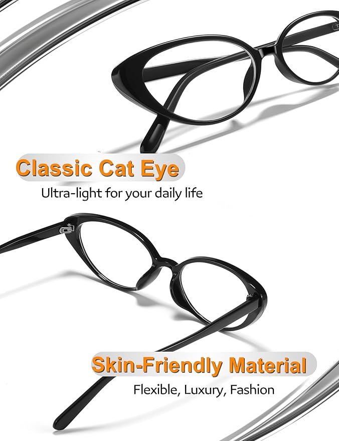 Ultralight Cat Eye Blue Light Glasses for Woman Anti Glare Reduce Eyestrain Gaming/Computer/Screen