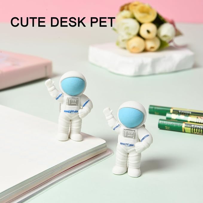HILAZA 18Pcs Cute Outer Space Themed Erasers for Kids Bulk, Kawaii Fun Spaceman Desk Pet Pencil Erasers for School Classroom Supplies Prize Gifts Party Favors