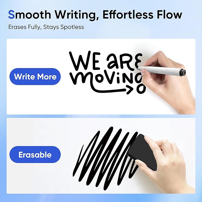 Magnetic White Board Hanging 36" x 24" for Wall, Dry Erase Board for Office, School, Home, Silver Frame, Includes Eraser, Markers, Magnets, Pen Tray