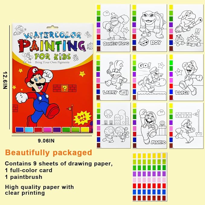 YXOTJHS Watercolor Coloring Book, Paint with Water Books for Kids - Mess Free Coloring for Toddlers, Magic Paint Set - Arts and Crafts for Girls Ages 4-8 - Travel, Stocking Stuffers