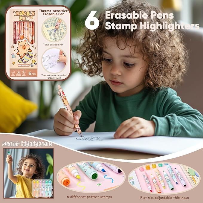 Cute Capybara Stationery Gift Set for Kids,30 Piece Animal Theme School Supplies Kit with Pencil Case,Notebook & Stickers,Practical and Fun for Birthday,Easter& Festivals Gift Girls Boys